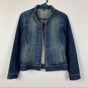 MaxMara Weekend Distressed Stretch Denim Jacket